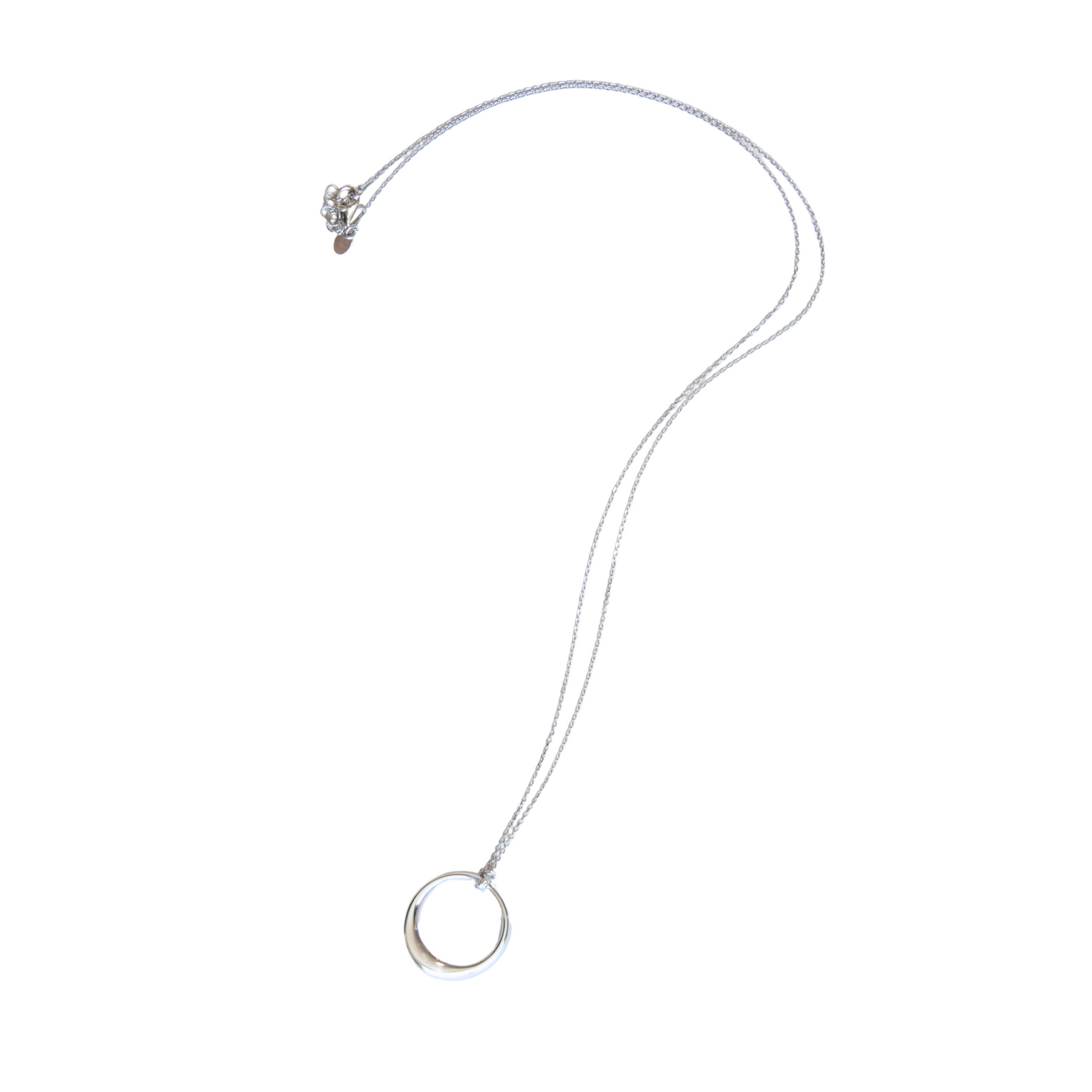 Sterling Silver Large Circle Pendant on Chain