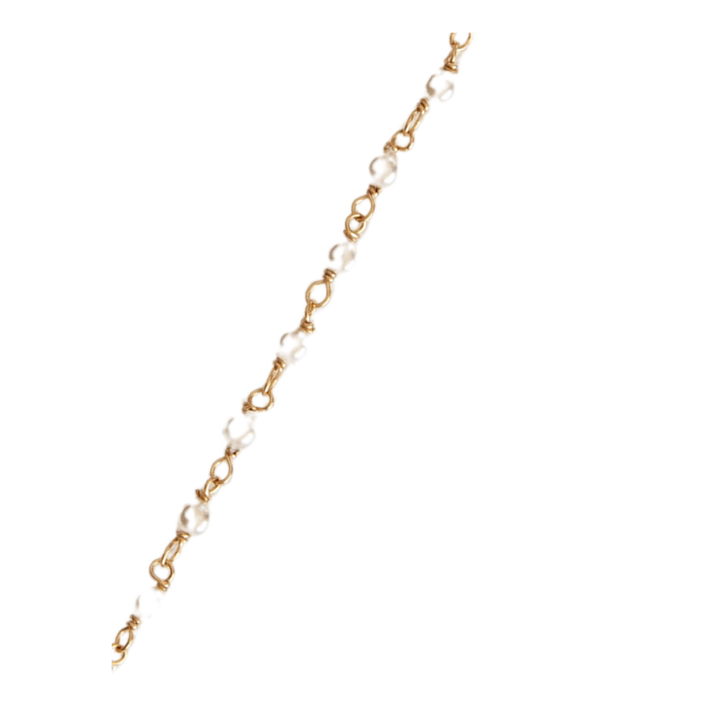 Gold Over Sterling White Pearl Wrapped Necklace