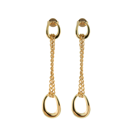 Gold Over Sterling Organic Link Earring