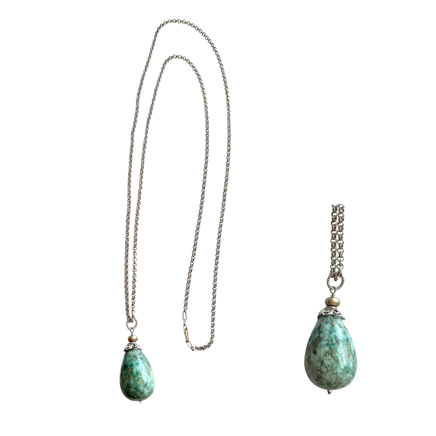 Sterling Silver Peruvian Turquoise Chain Necklace