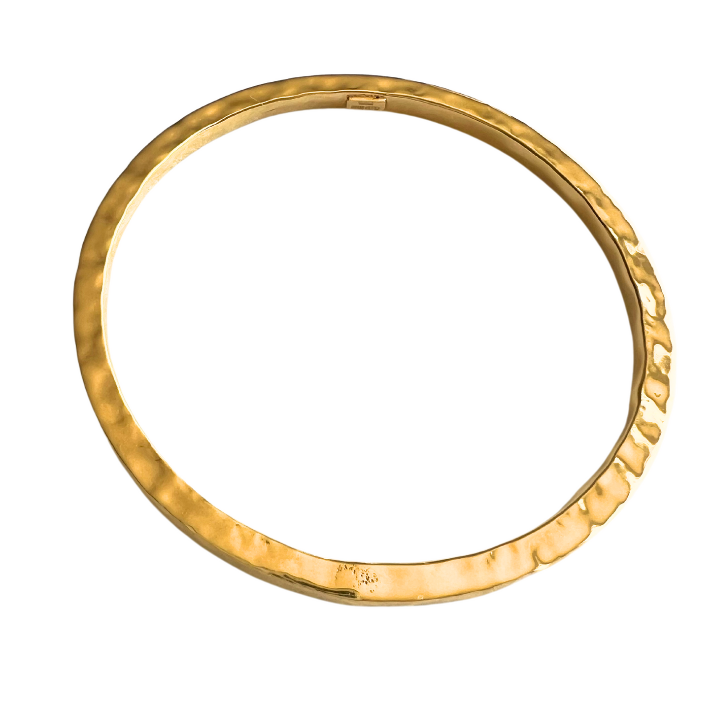 Gold Over Sterling Hammered Squared Bangle