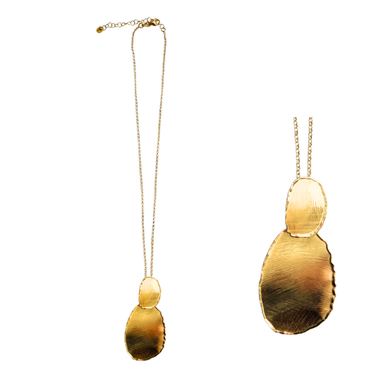 Gold Over Sterling Double Petal Pendant on Chain