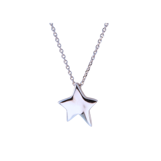 Sterling Silver Smooth Star Chain Necklace