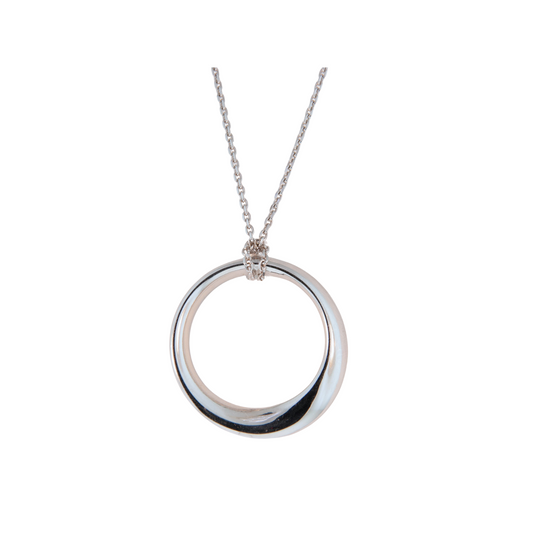 Sterling Silver Large Circle Pendant on Chain
