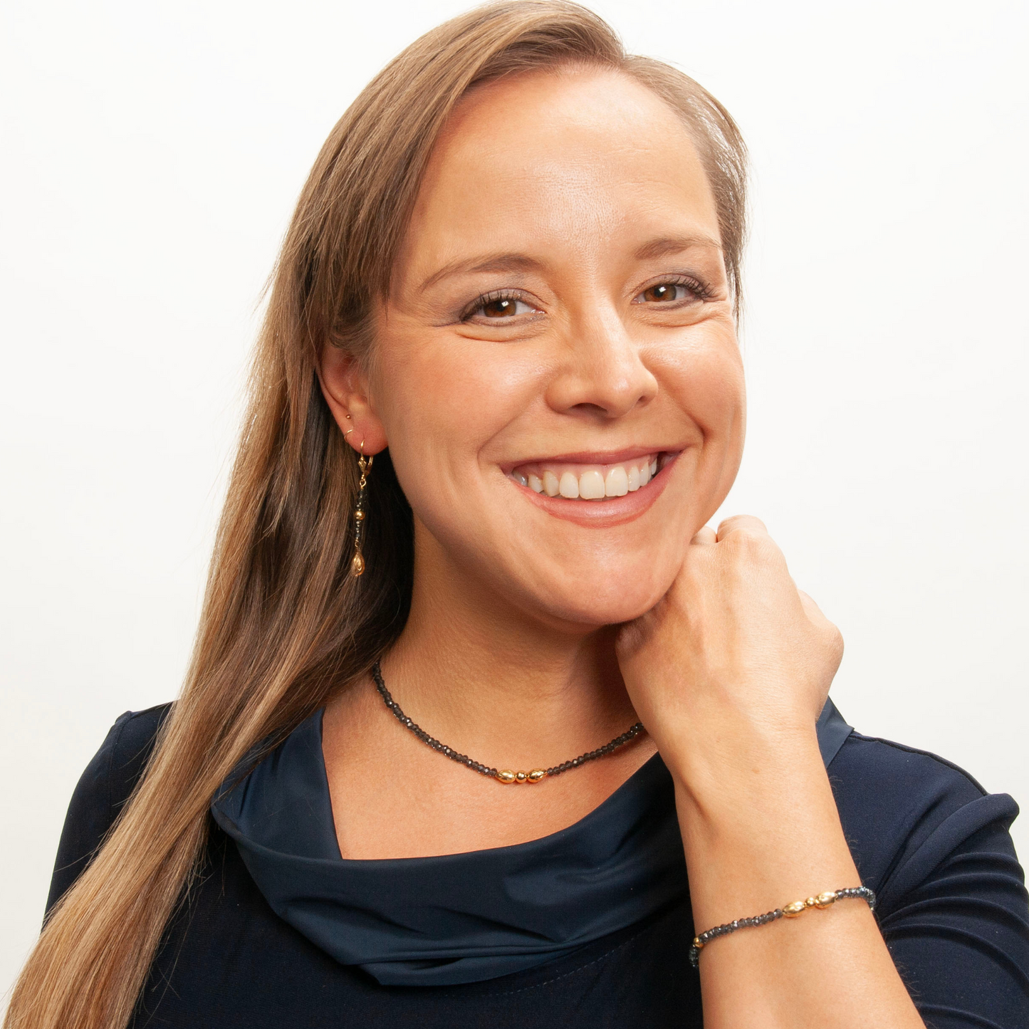 Gold Over Sterling Sapphire Quartz Floral Bracelet