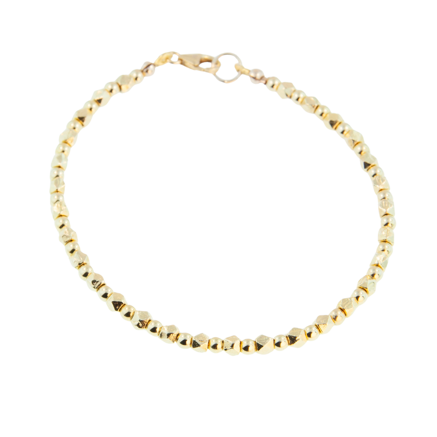 Gold Over Sterling Nugget & Ball Bracelet