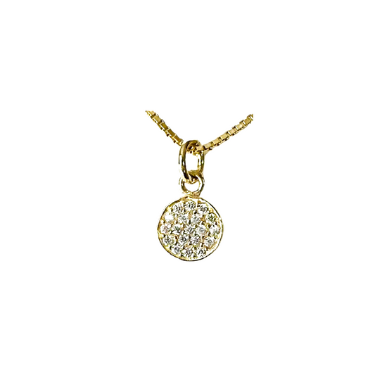 Gold Over Sterling CZ Circle Pendant on Chain