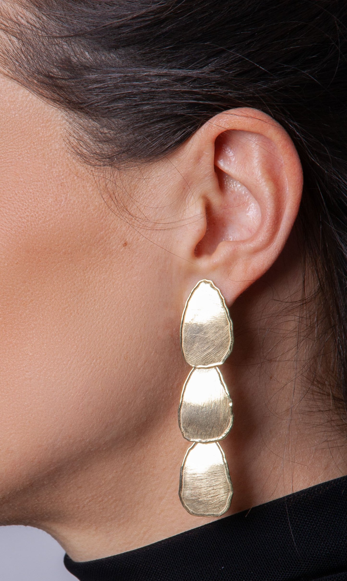 Gold Over Sterling Triple Petal Post Earring