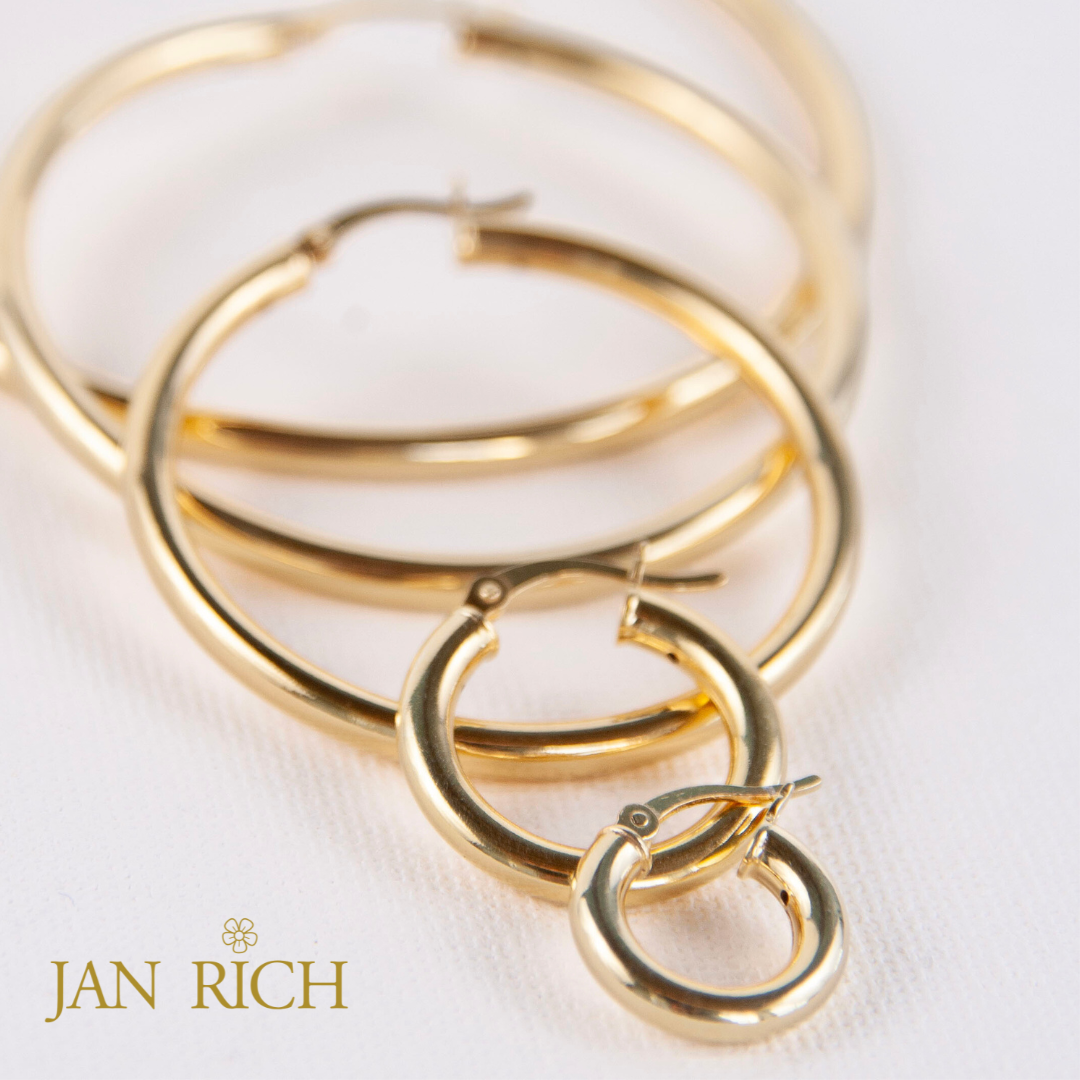 Gold Over Sterling 14mm Hoops