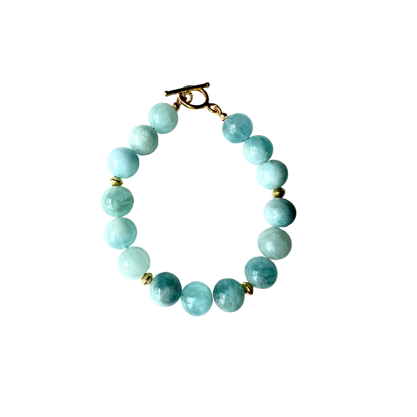Gold Over Sterling Aquamarine Bracelet