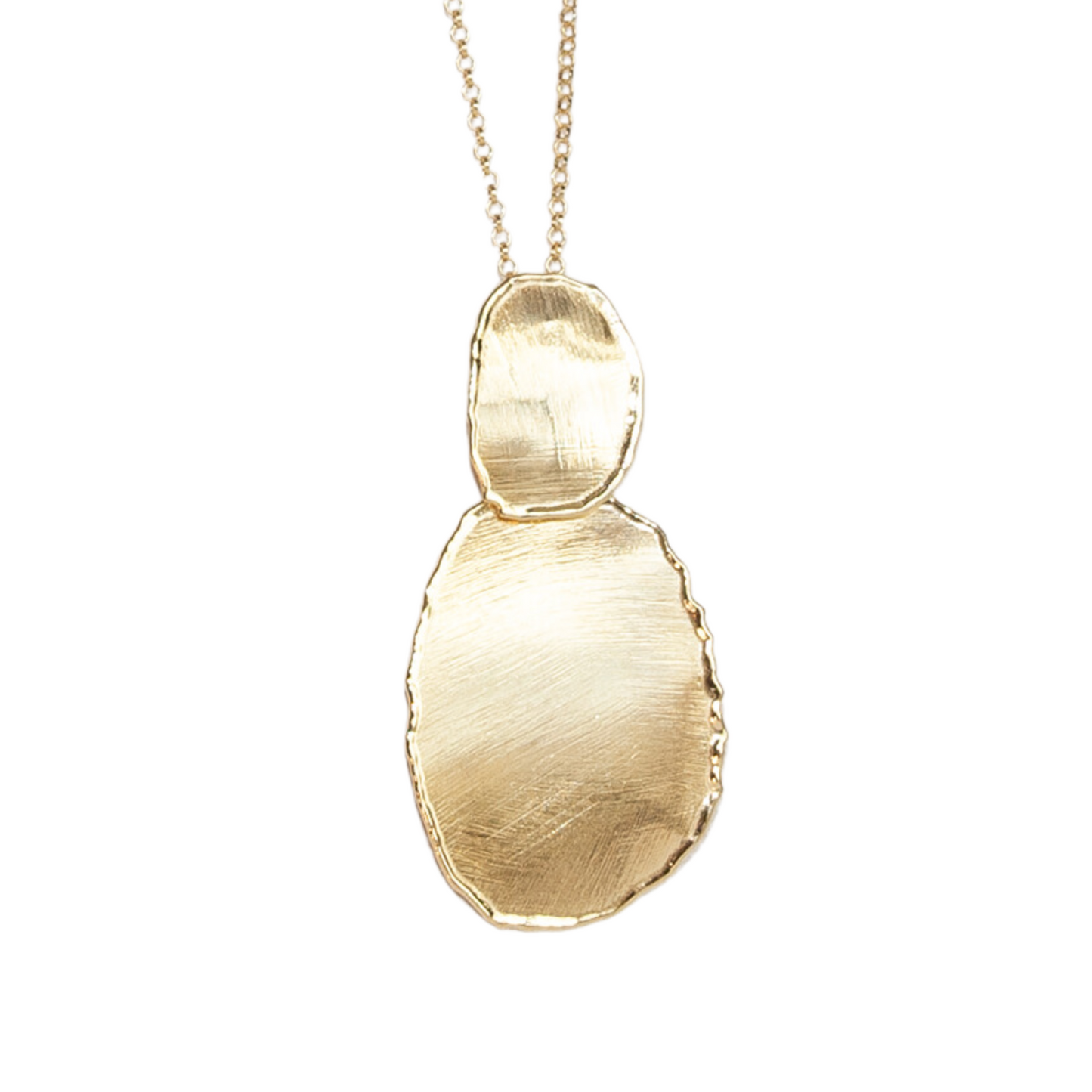 Gold Over Sterling Double Petal Pendant on Chain