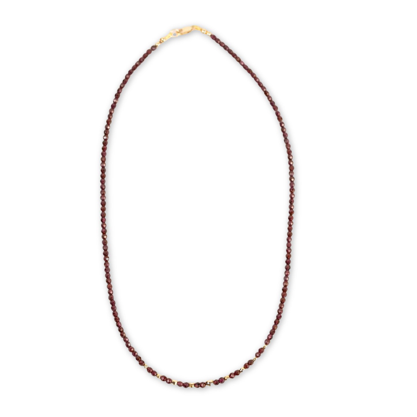 14K Gold Garnet Sparkle Necklace