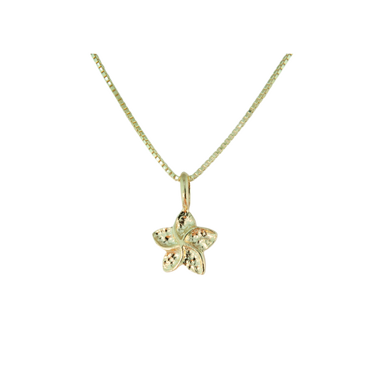 Gold Over Sterling Tiny Flower Pendant on Chain