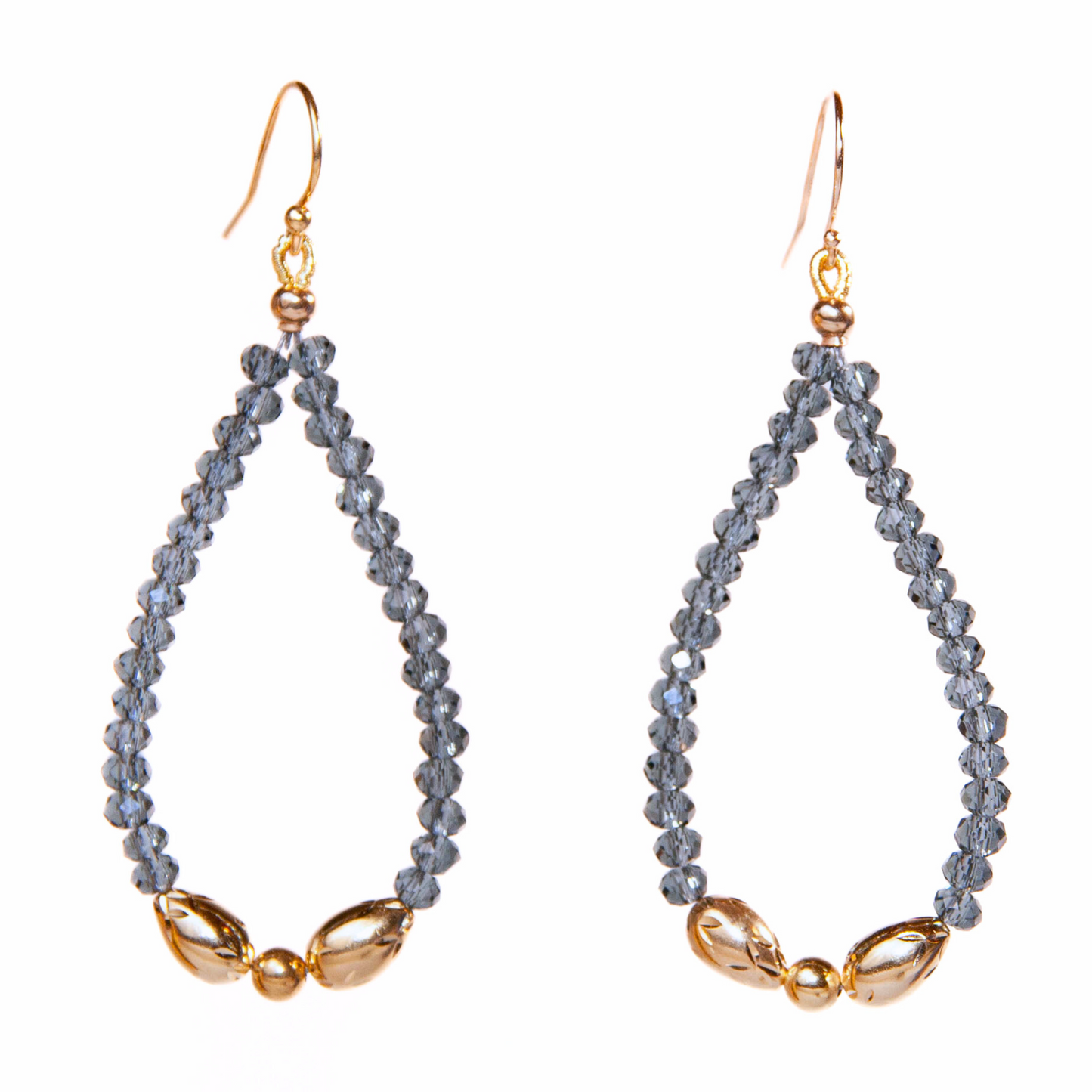 Gold Over Sterling Sapphire Quartz Floral Teardop Earring