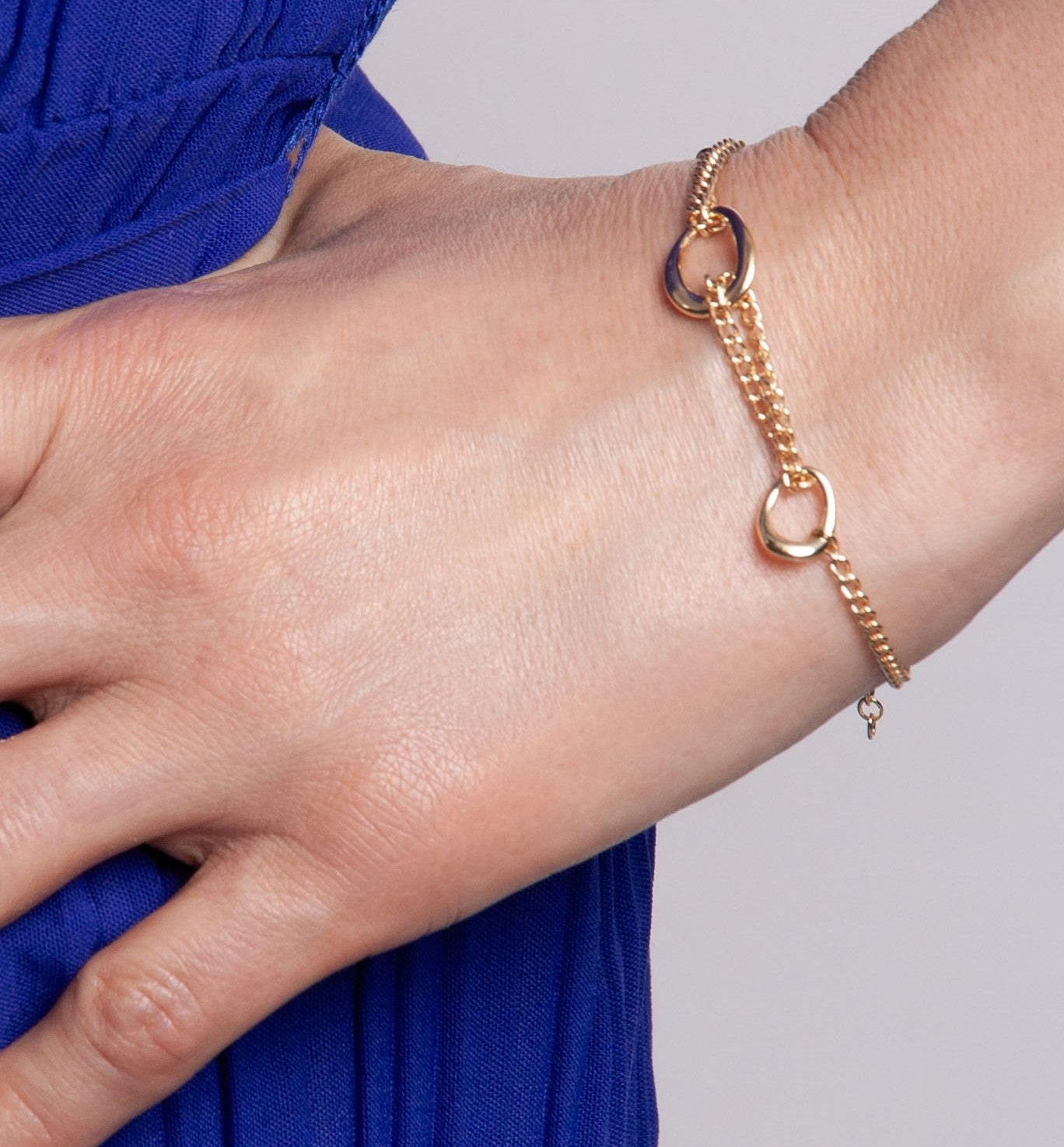 Gold Over Sterling Organic Link Bracelet