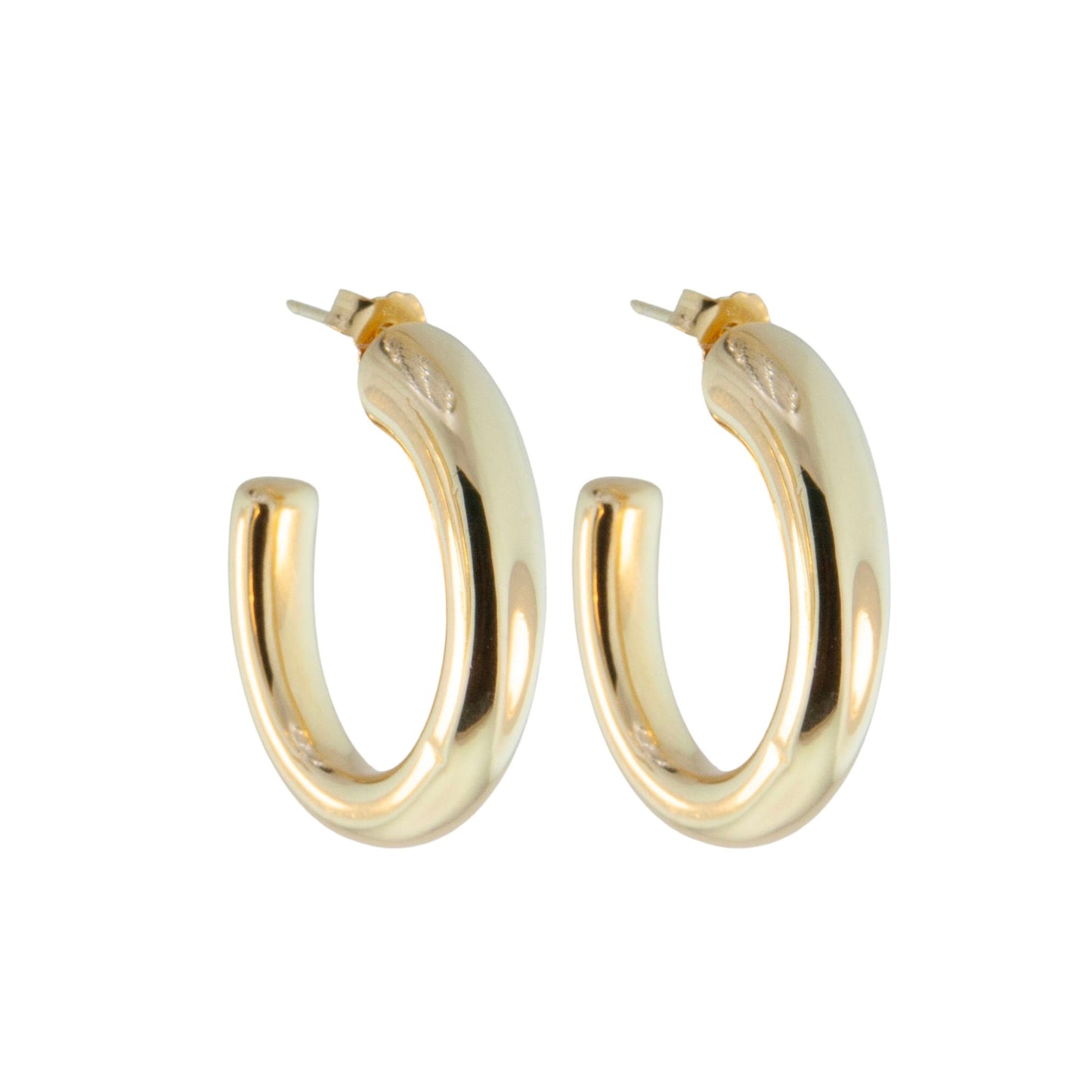 Gold Over Sterling Large Scoop Hoop Earring