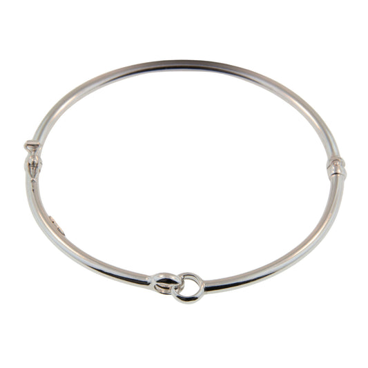 Sterling Silver Knot Hinged Bangle