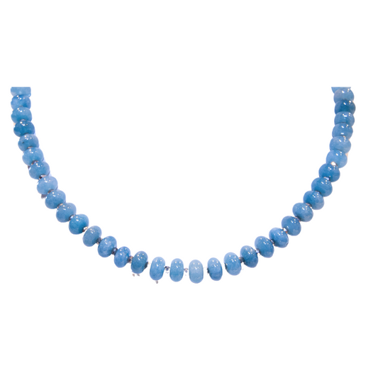 Sterling Silver Blue Jade Candy Necklace