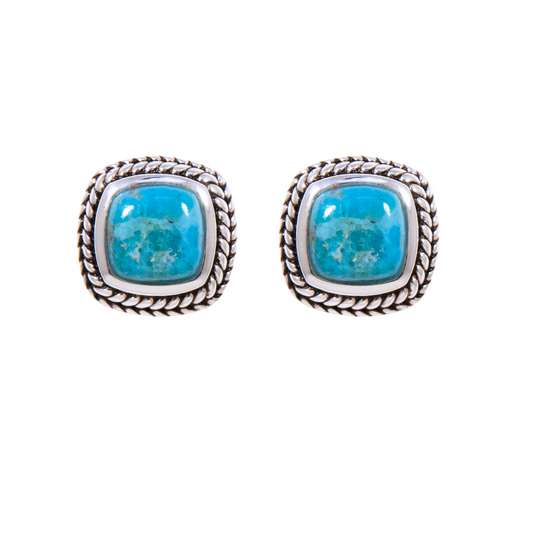 Sterling Silver Turquoise Braid Earring