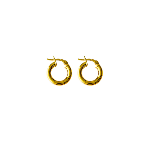 Gold Over Sterling 14mm Hoops