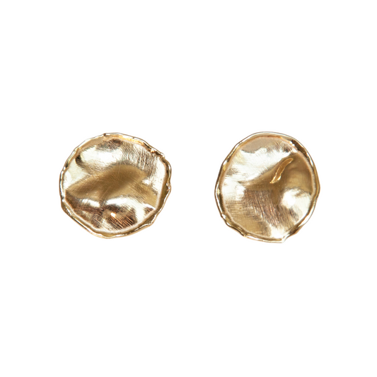 Gold Over Sterling Wavy Post Earring