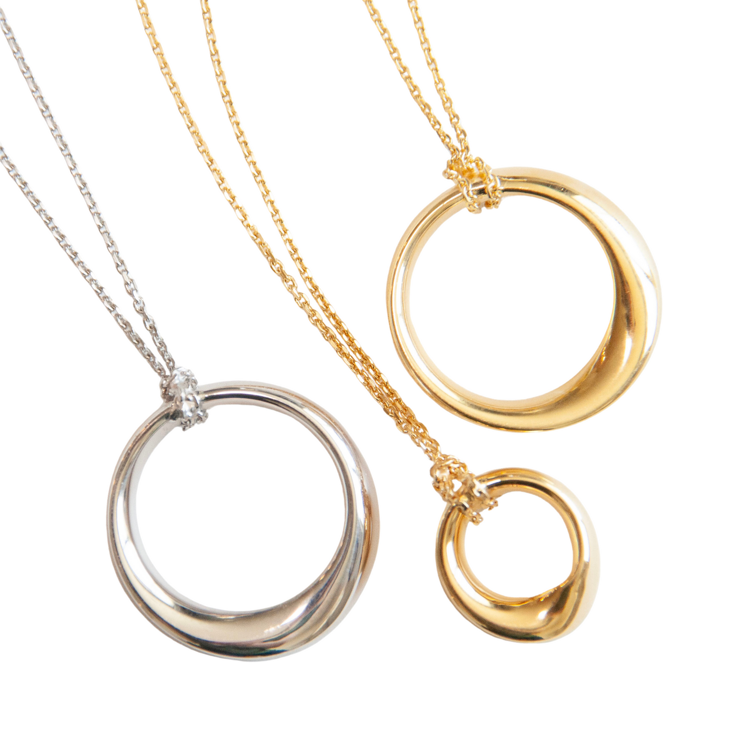 Gold Over Sterling Large Circle Pendant on Chain