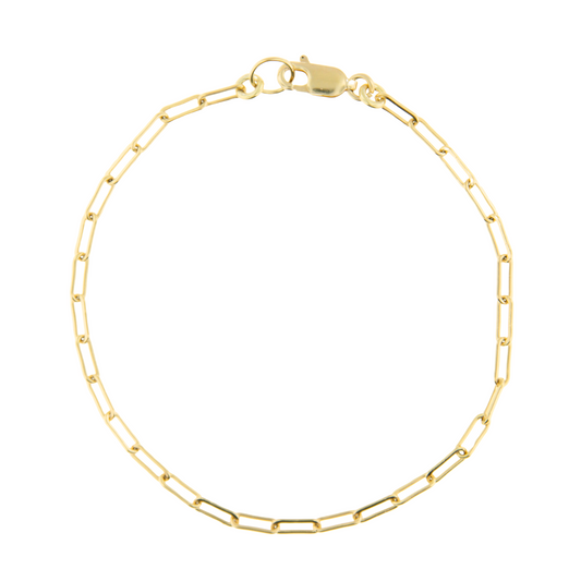 Gold Over Sterling Paperclip Bracelet