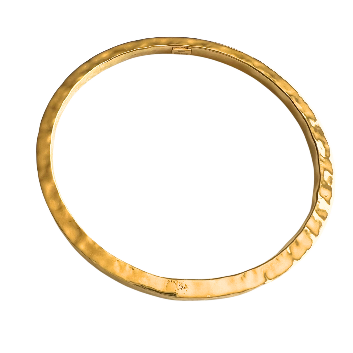 Gold Over Sterling Hammered Squared  Bangle