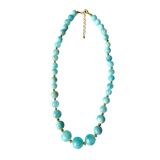 Gold Over Sterling Aquamarine Necklace