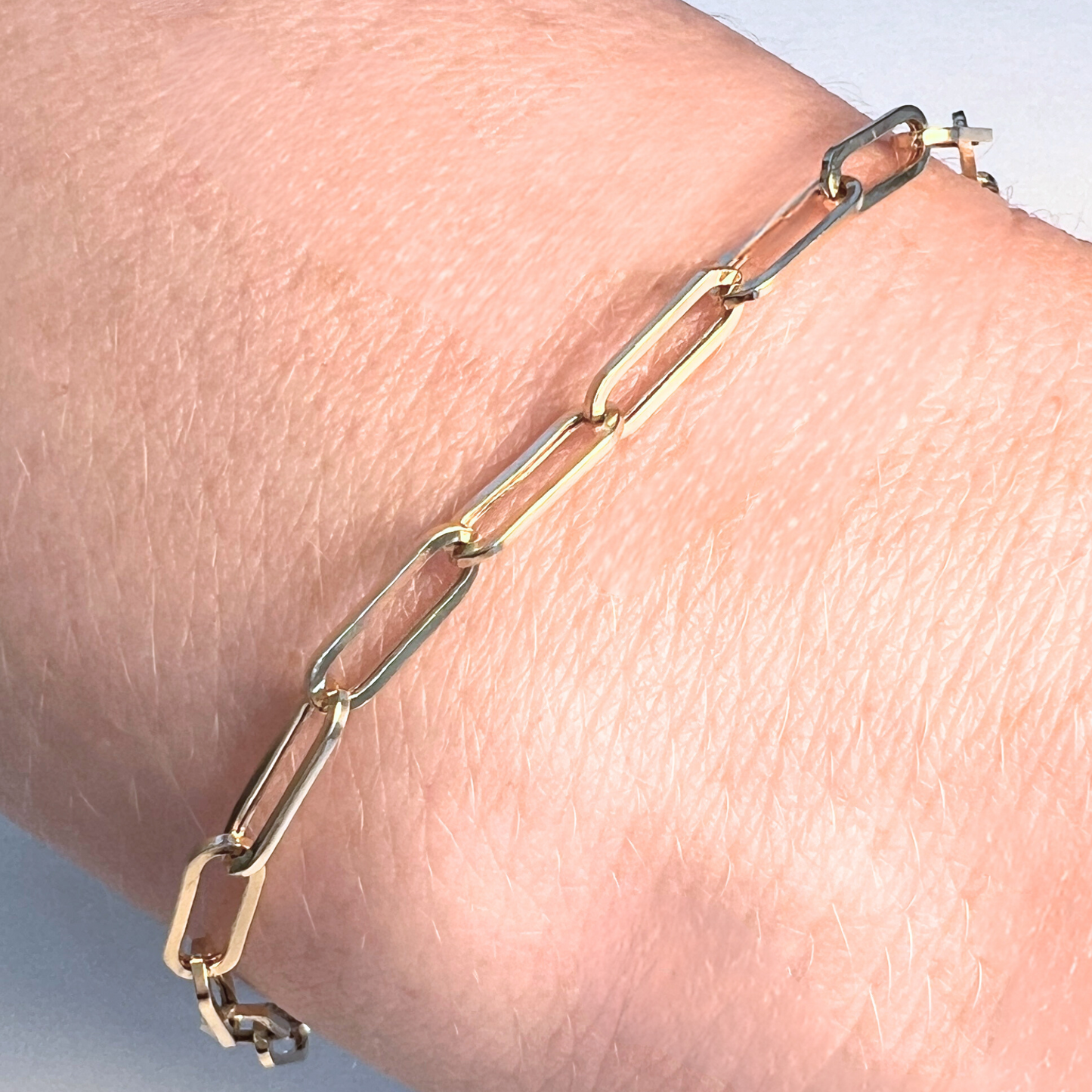 14K Gold Paperclip Bracelet