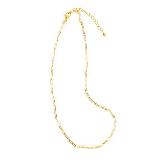 Gold Over Sterling Paperclip Necklace