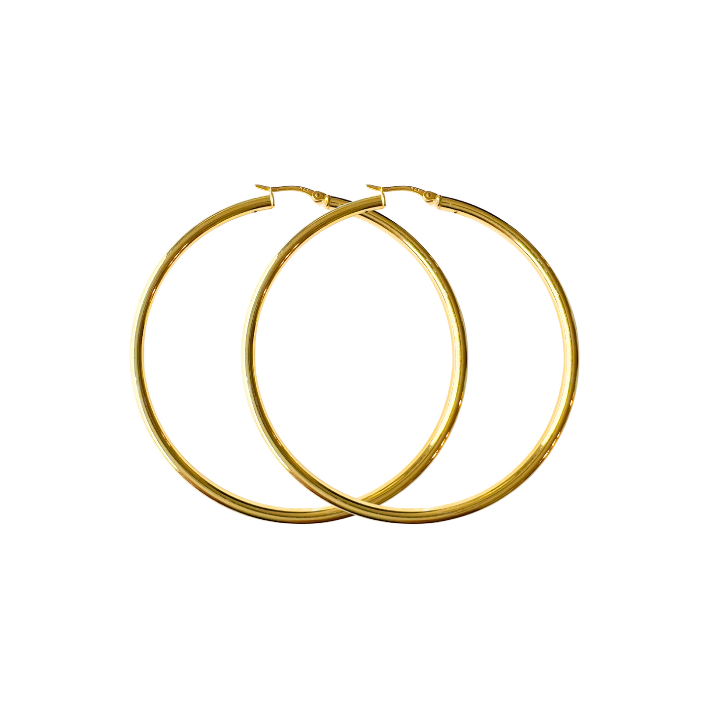 Gold Over Sterling 50mm Hoops