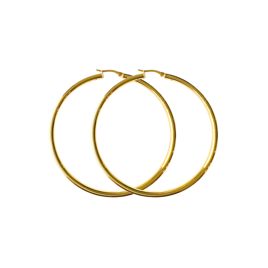 Gold Over Sterling 50mm Hoops