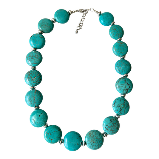 Sterling Silver TQ Coin Necklacce