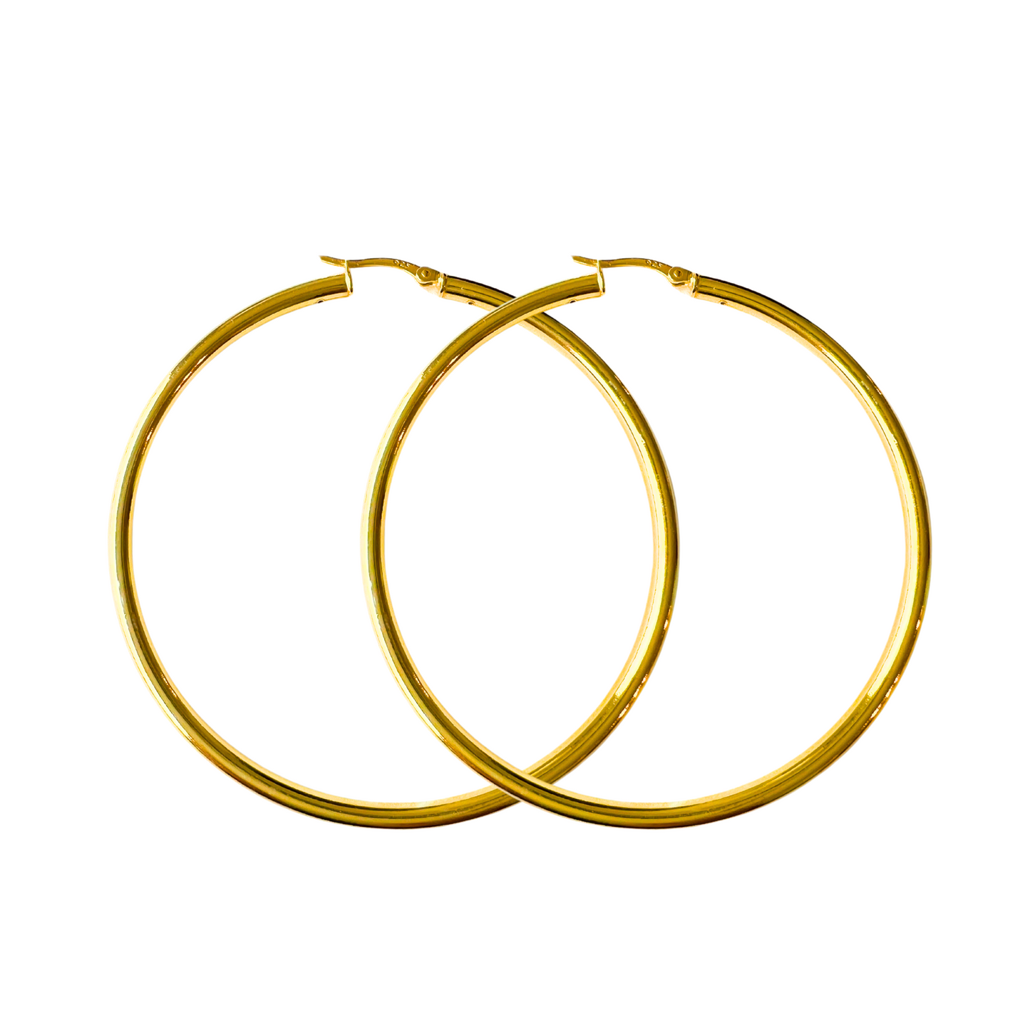 Gold Over Sterling 65mm Hoops