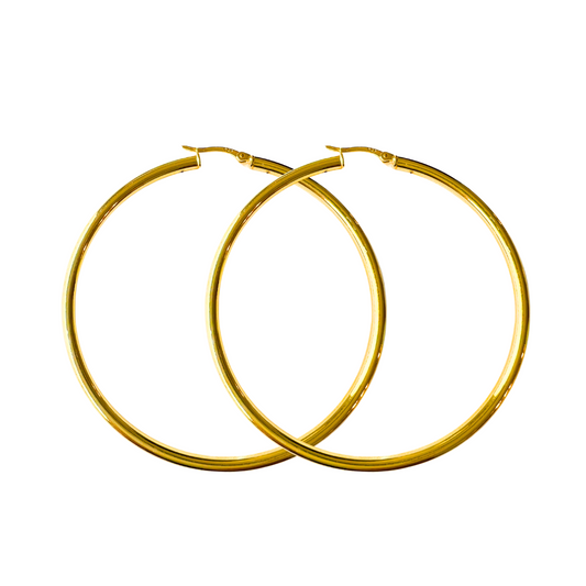 Gold Over Sterling 65mm Hoops