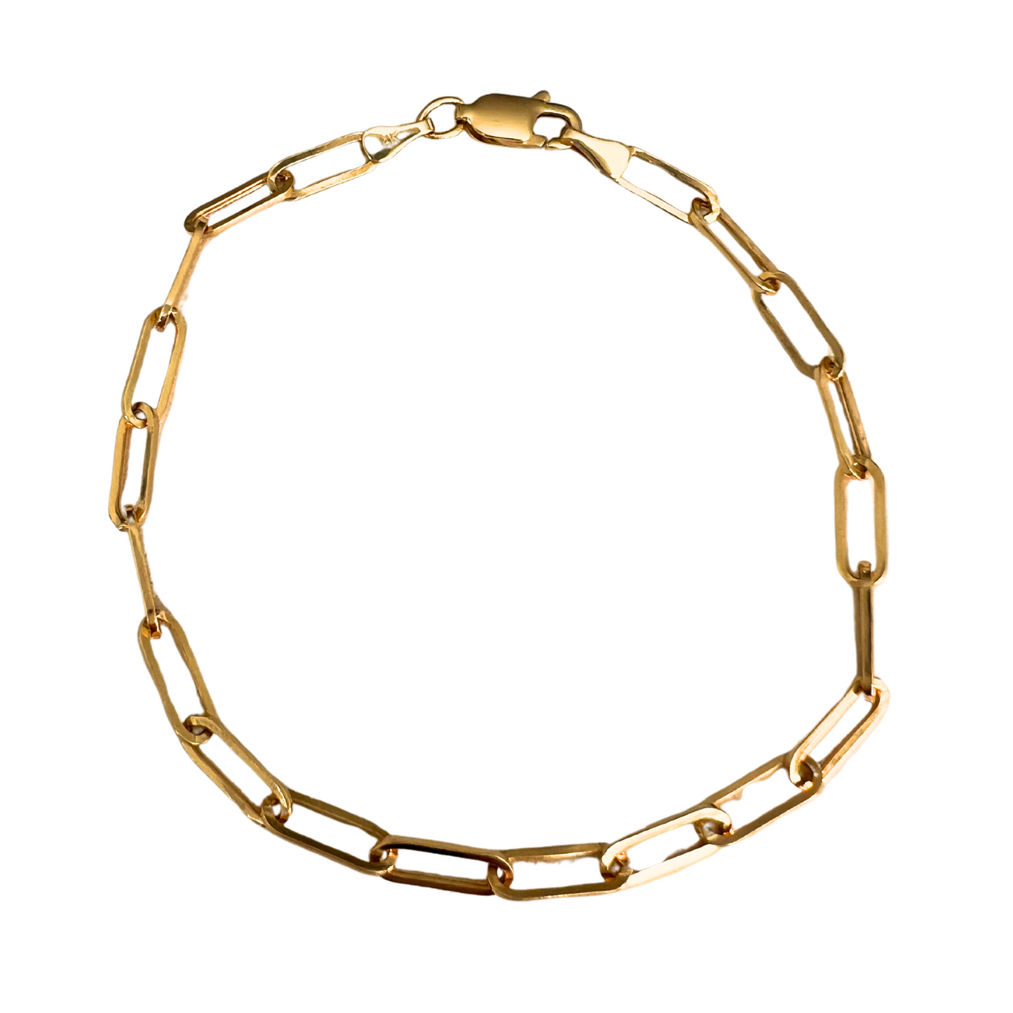 14K Gold Paperclip Bracelet