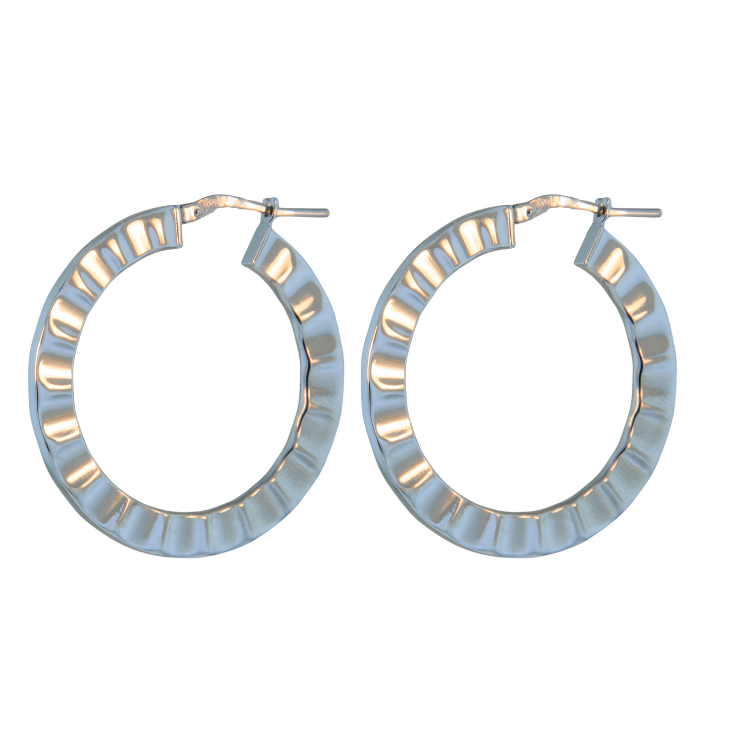 Sterling Silver Scalloped Hoop Earring