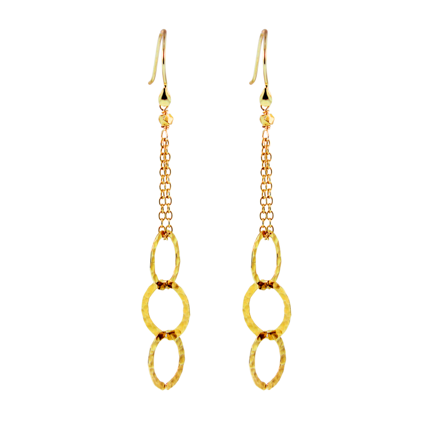 Gold Over Sterling Triple Hammer Ring Earring