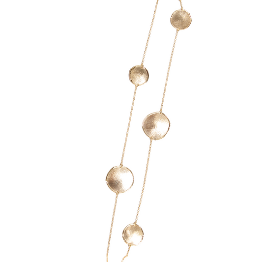 Gold Over Sterling Round Satin Disc Necklace