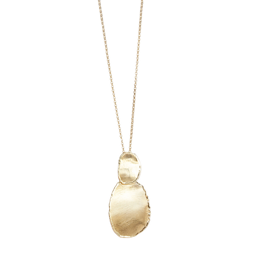 Gold Over Sterling Double Petal Pendant on Chain