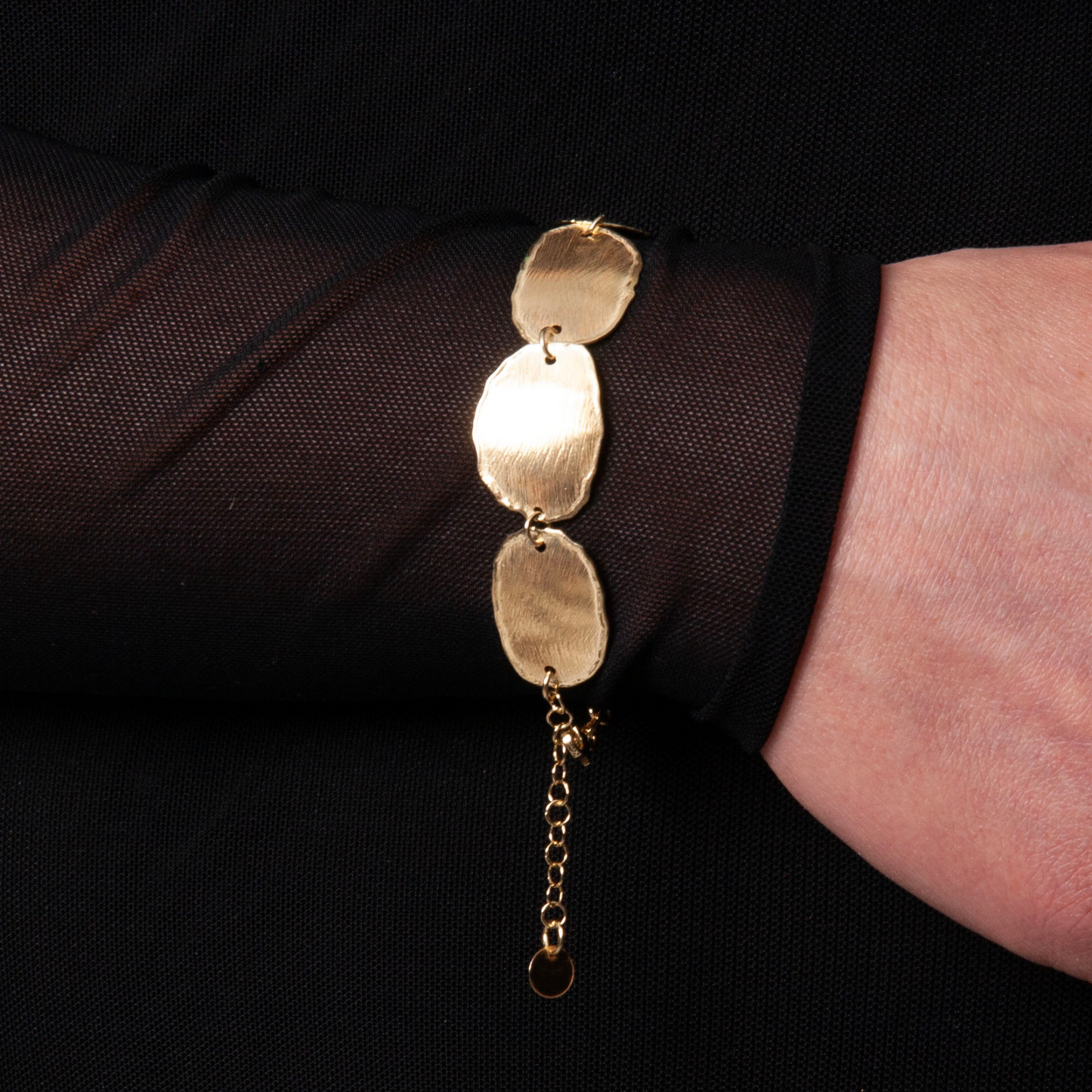 Gold Over Sterling Petal Bracelet