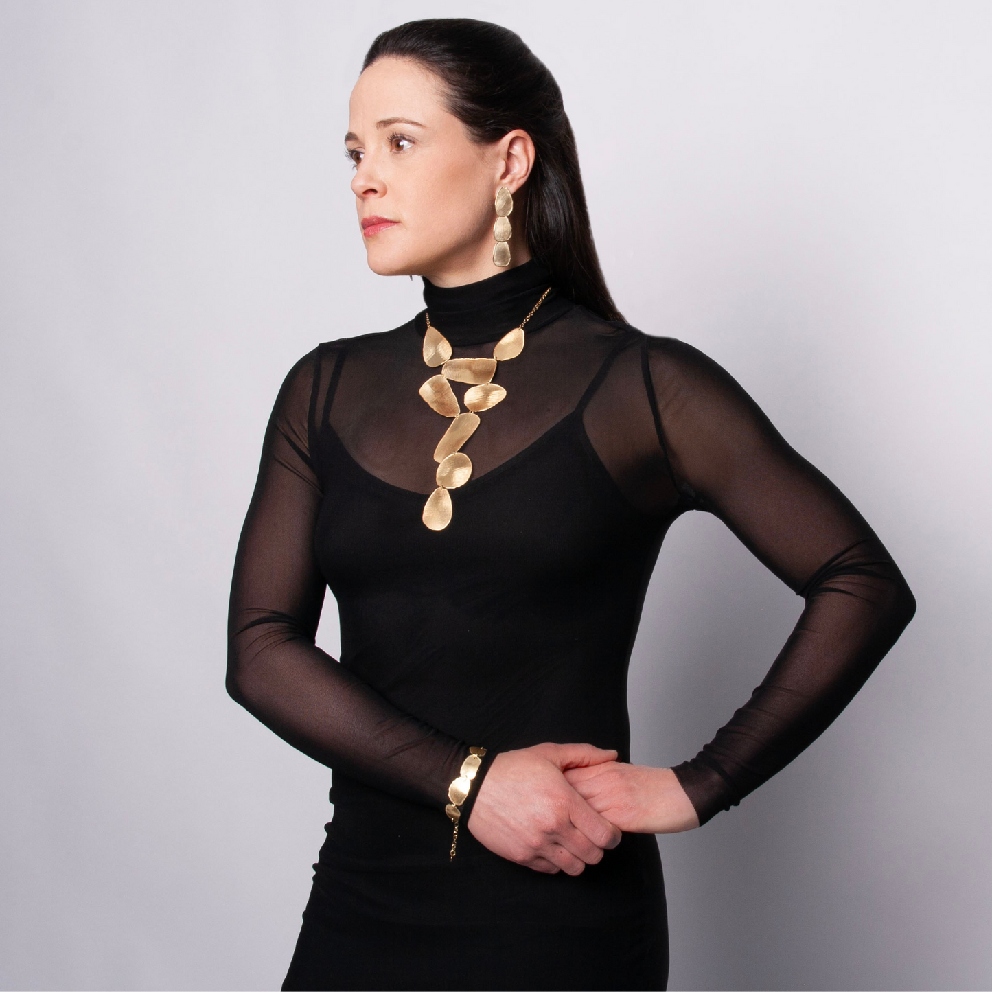 Gold Over Sterling Petal Bracelet
