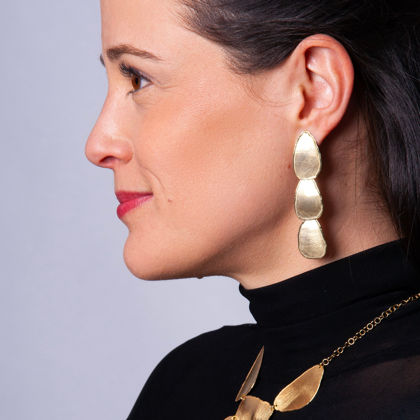Gold Over Sterling Triple Petal Post Earring
