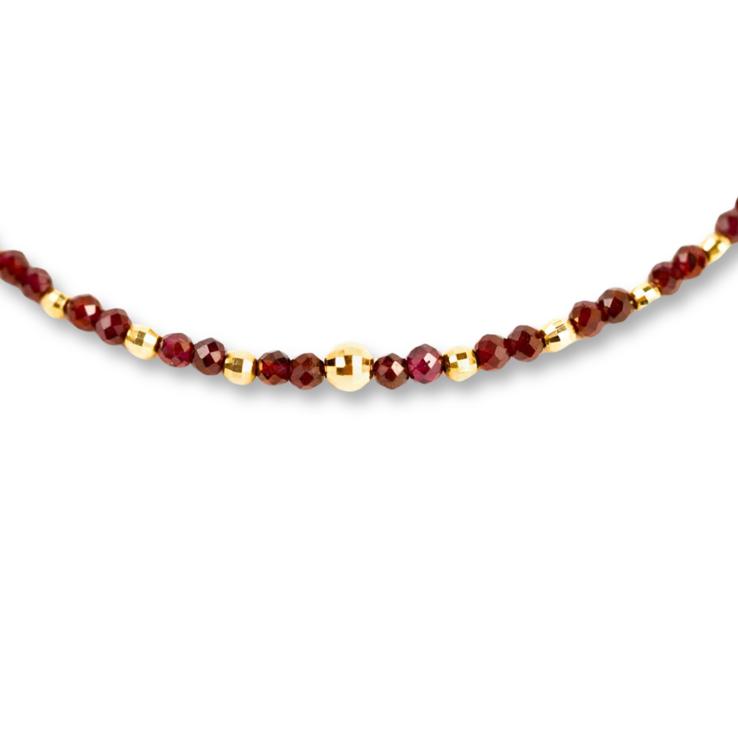 14K Gold Garnet Sparkle Necklace