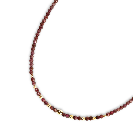14K Gold Garnet Sparkle Necklace
