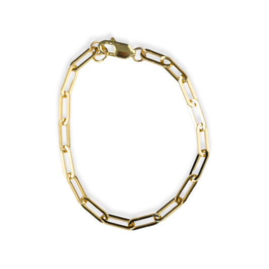 Gold Over Sterling Heavy Paperclip Bracelet