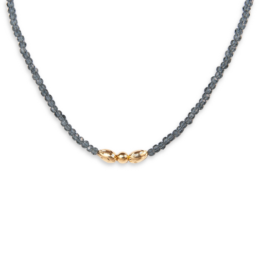 Gold Over Sterling Sapphire Quartz Floral Necklace