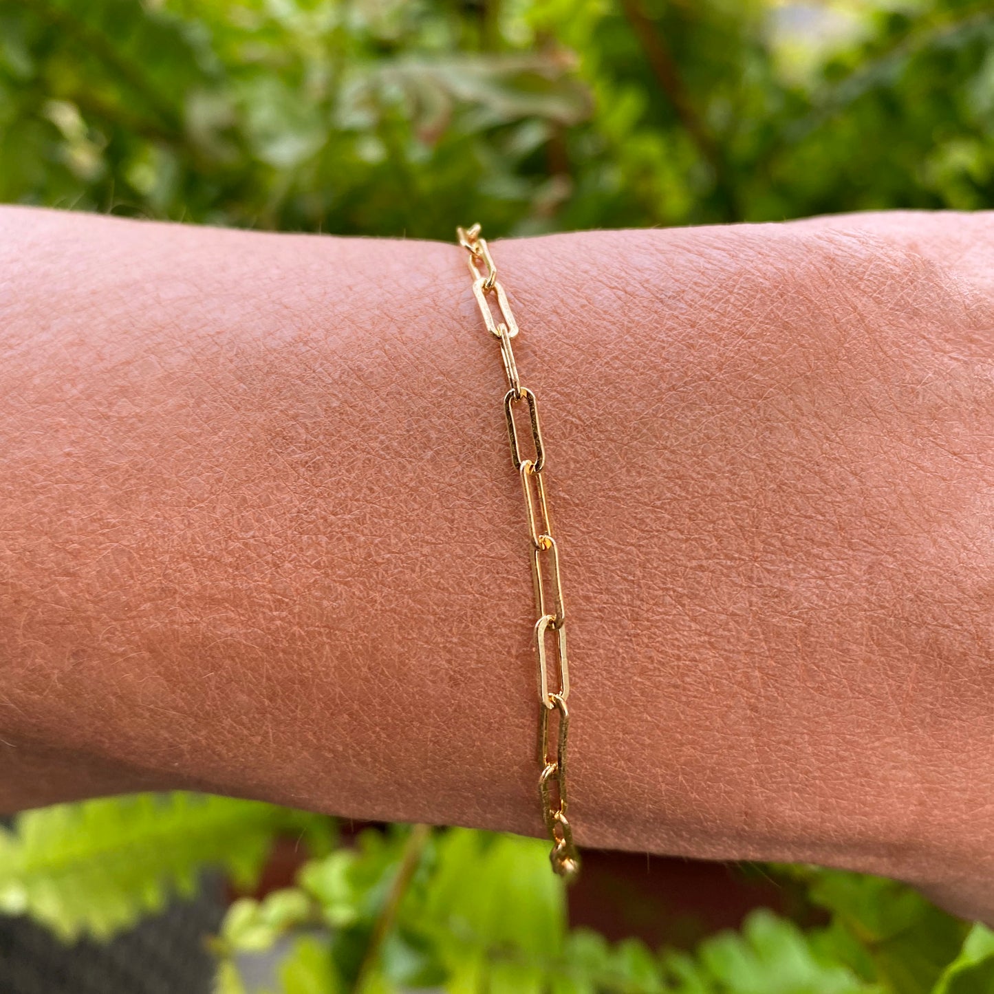 Gold Over Sterling Paperclip Bracelet