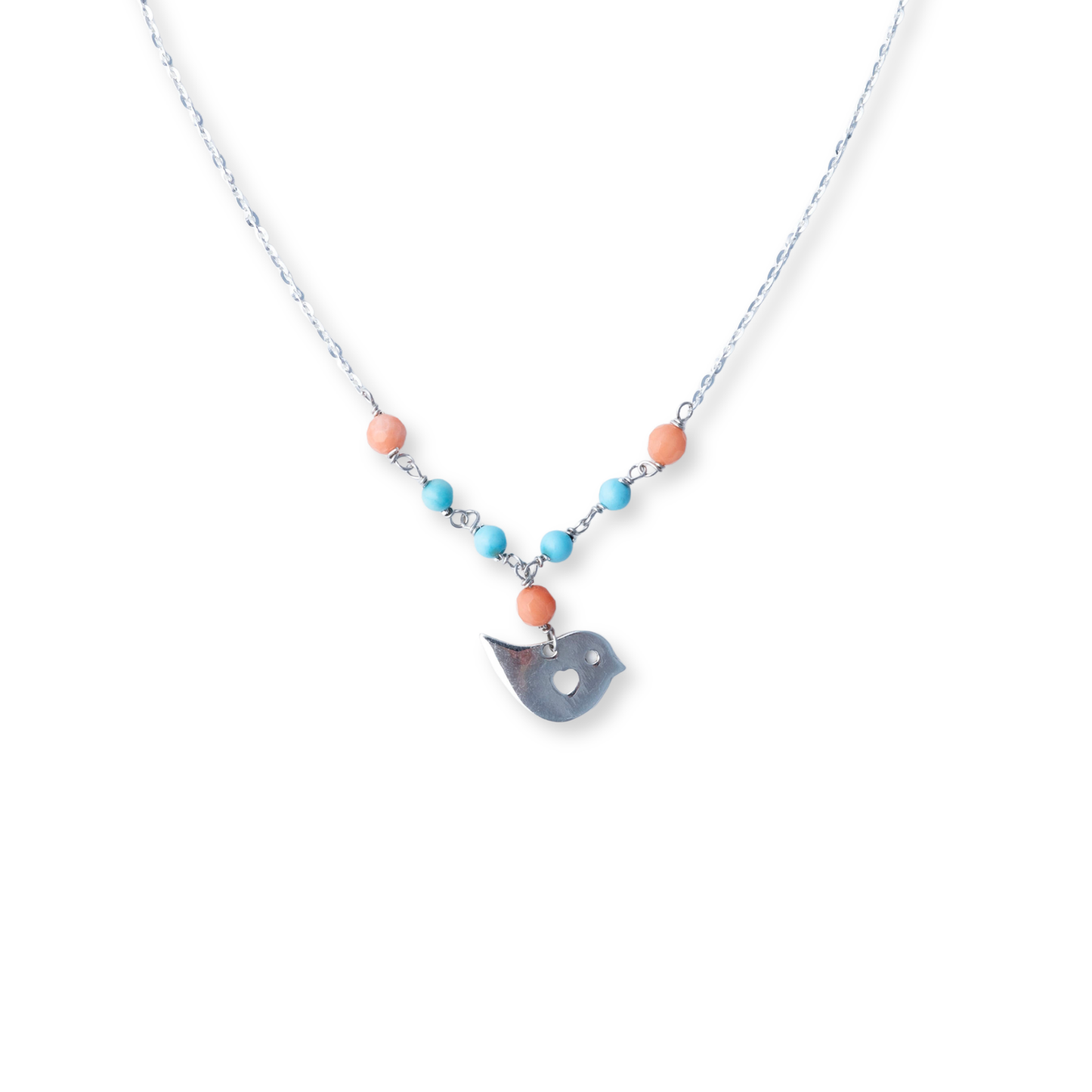 Sterlind Silver Turquoise Baby Bird Necklace